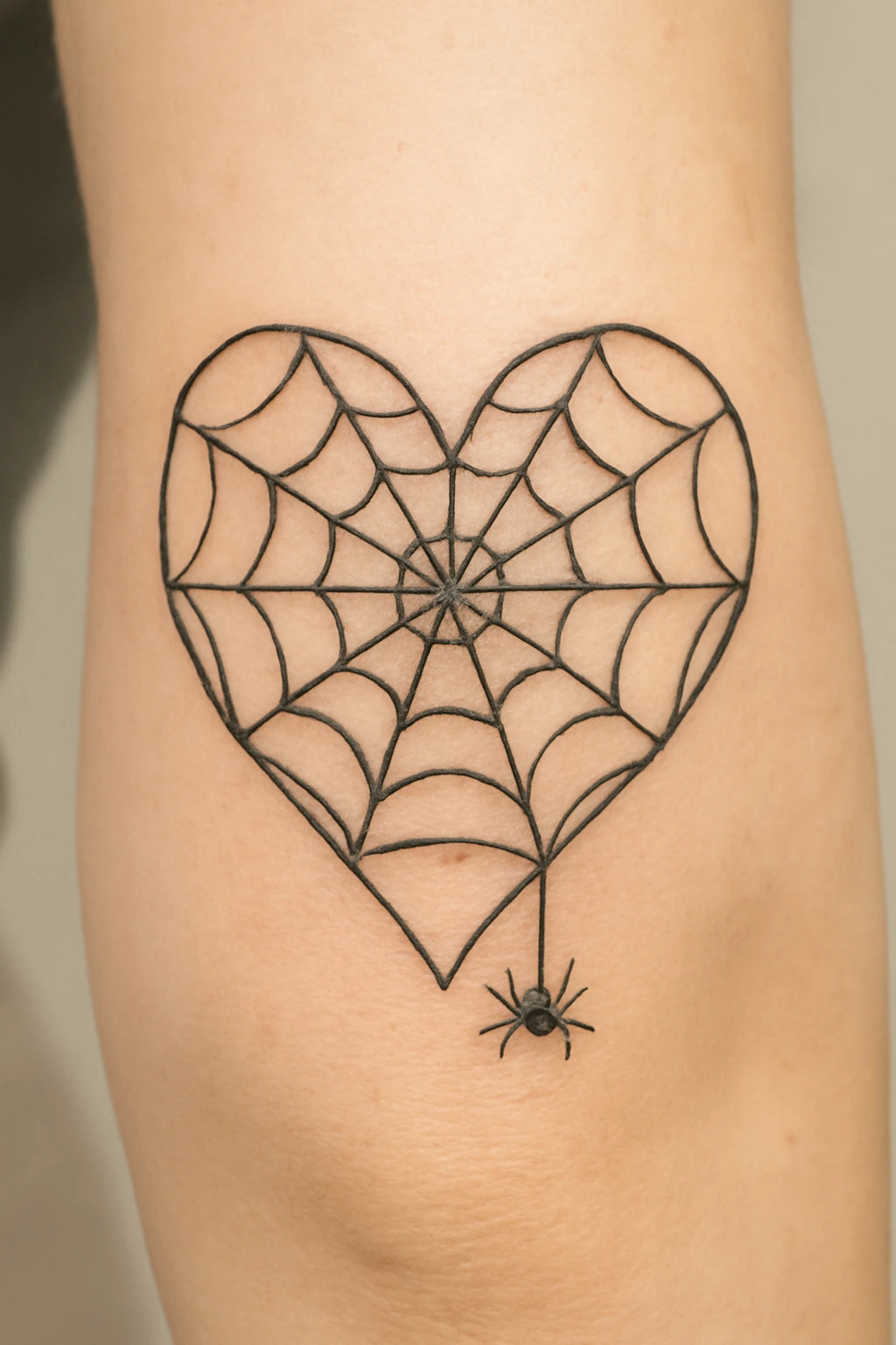 Heart-Shaped Spiderweb Design