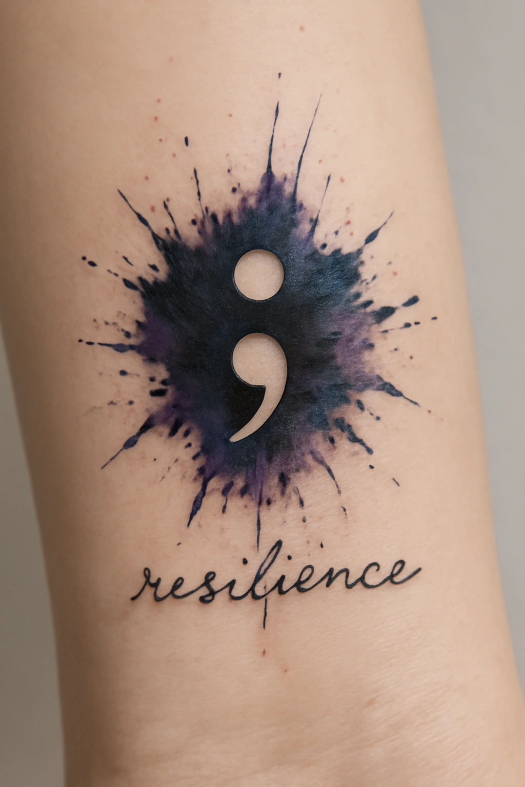 Ink Splash Semicolon Design