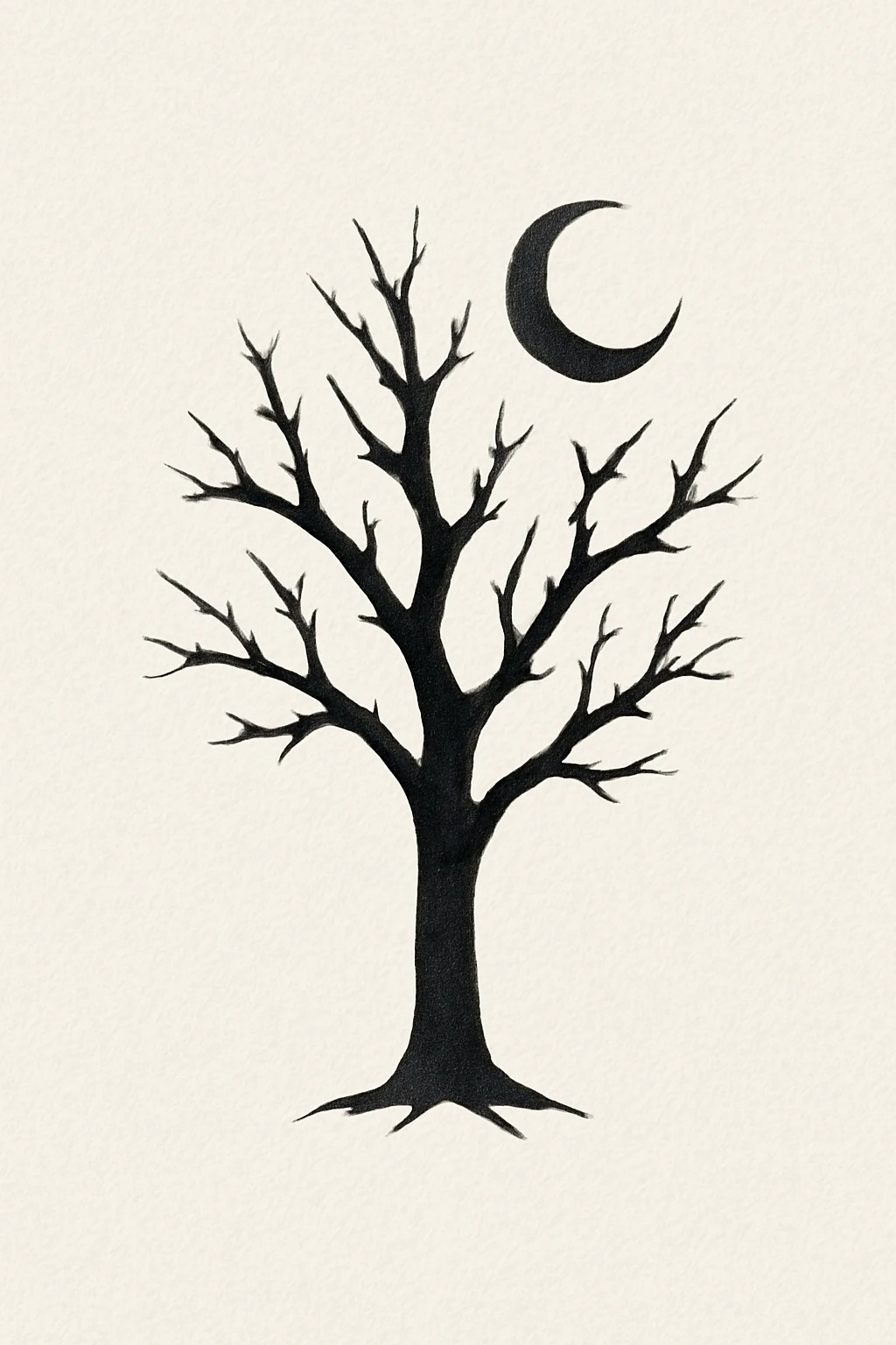 Intricate Black Tree Silhouette — “Shadow of Self” (Alternate Version)