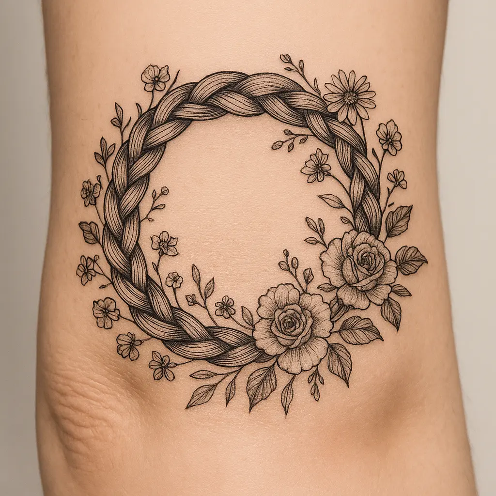 Intricate Braids with Floral Accents