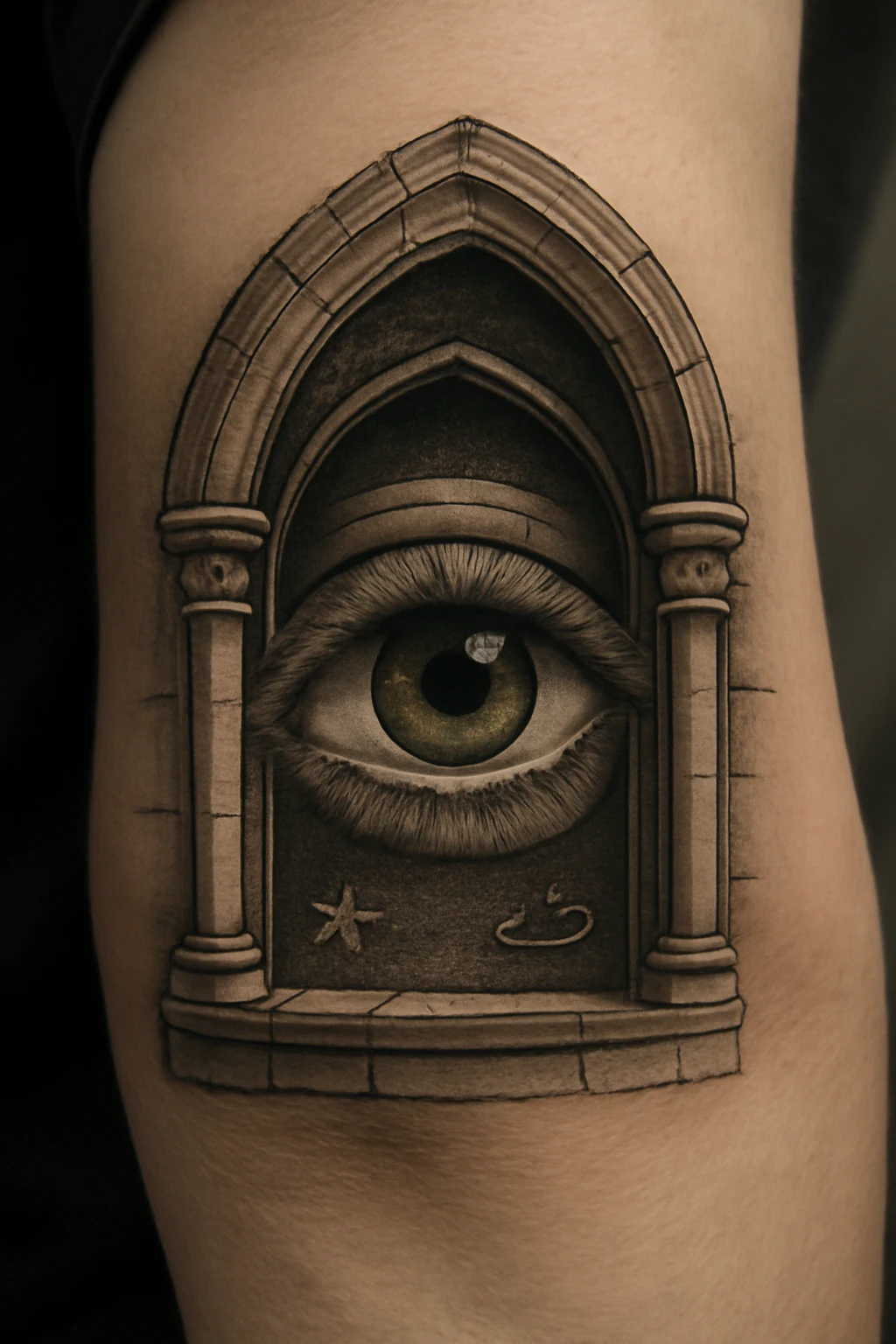 Intricate Eye Within Arch Design