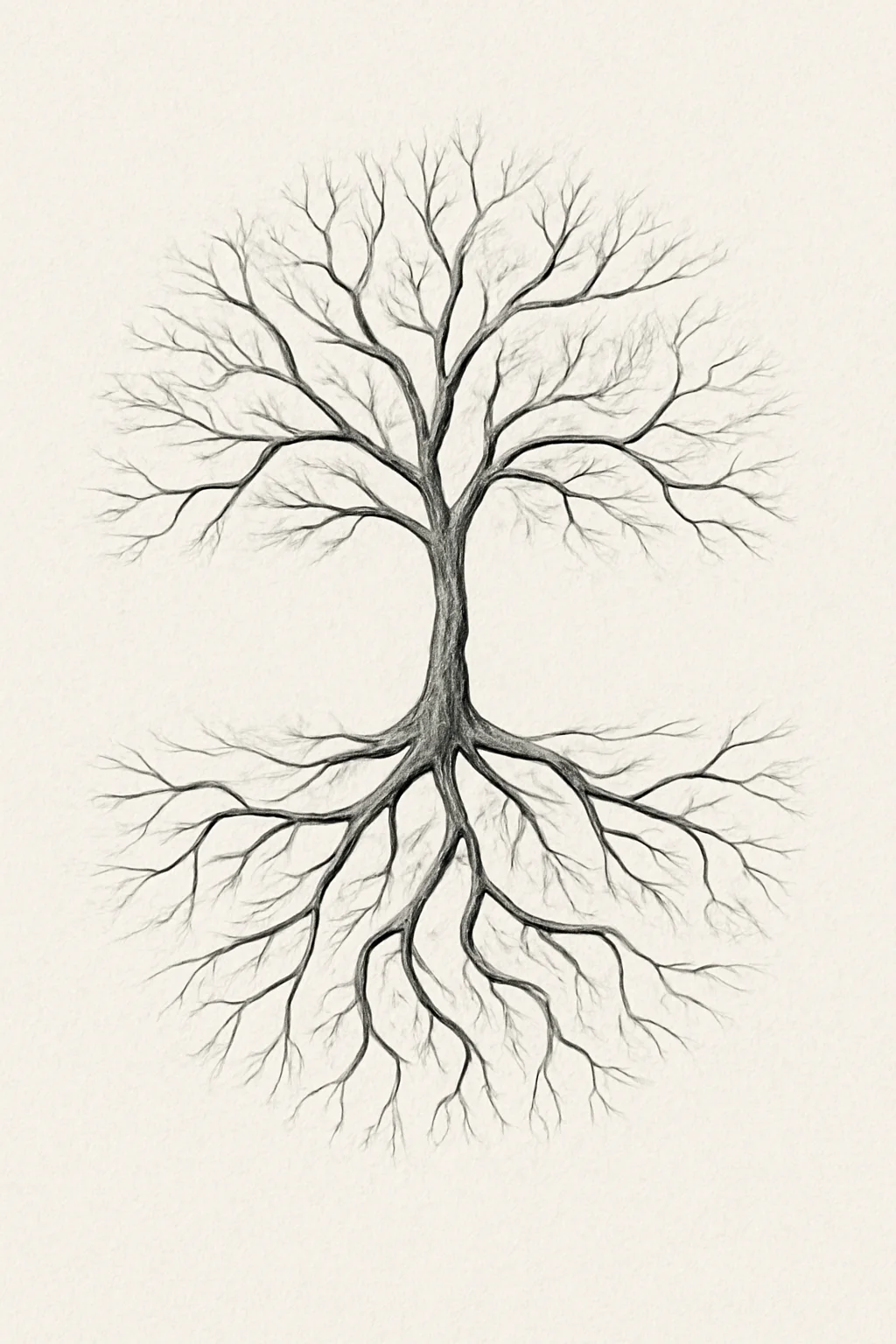 Intricate Tree Design with Roots — “Above and Below” (Alternate Version)