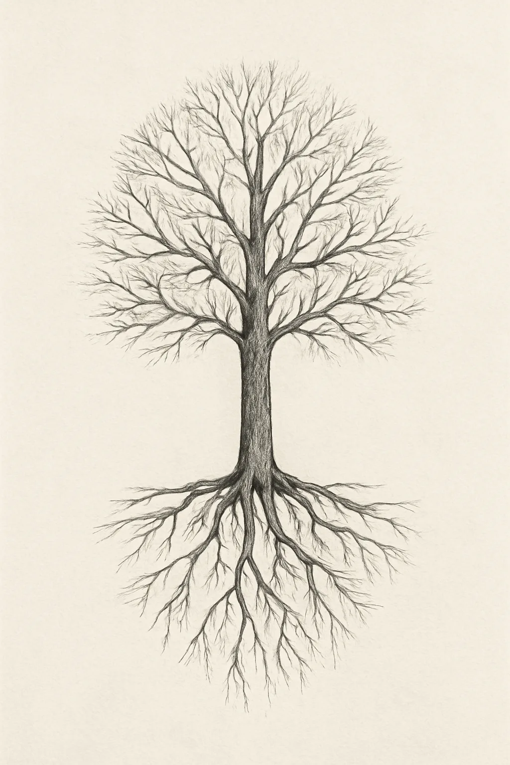 Intricate Tree Design with Roots — “Grounded Grace”