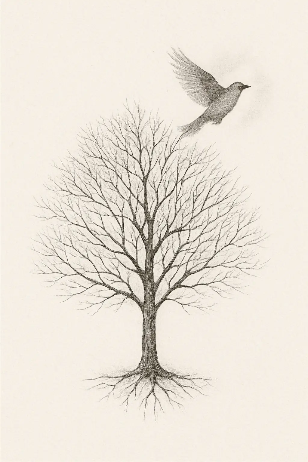 Intricate Tree and Bird Design — “Letting Go, Holding On”
