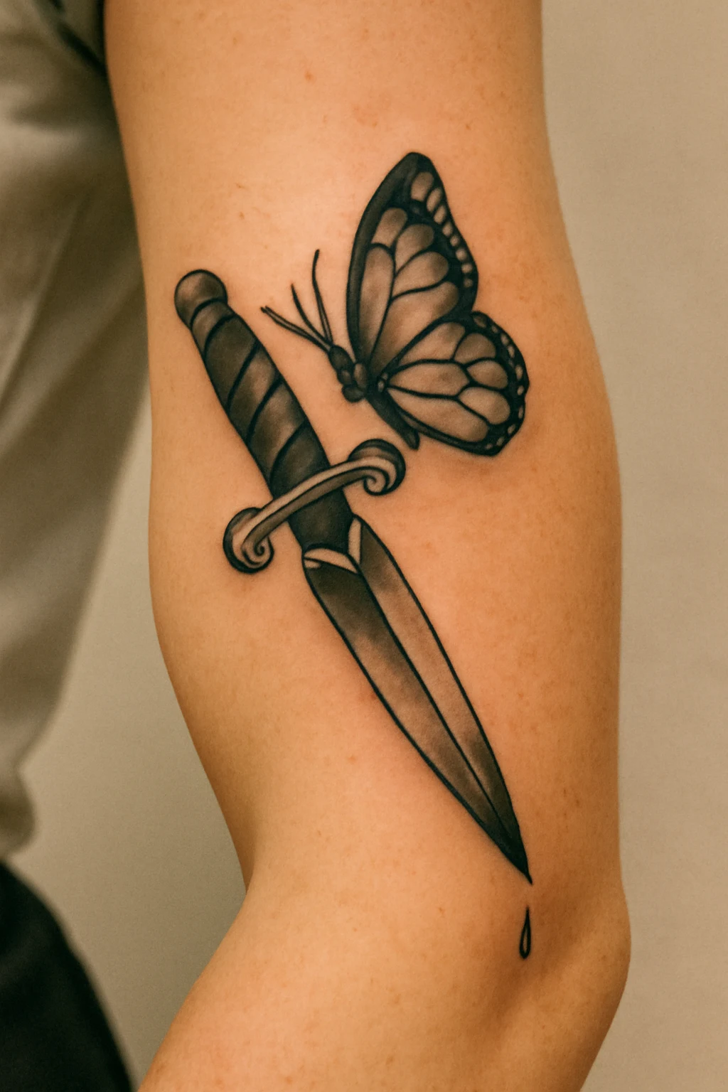 Knife and Butterfly Contrast