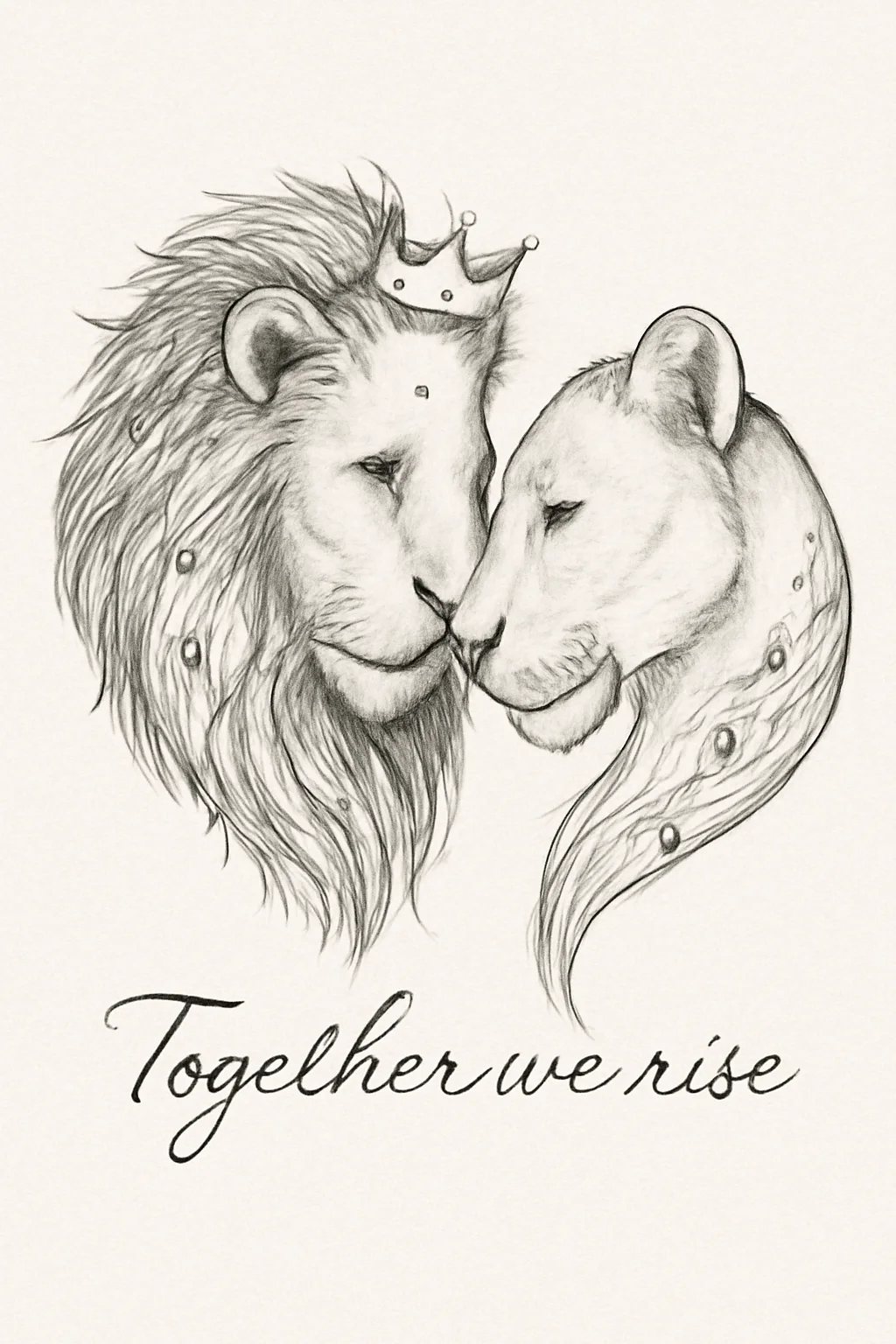Lion and Lioness Semicolon Tattoos