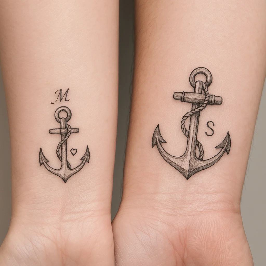 Matching Anchor Symbols Tattoo