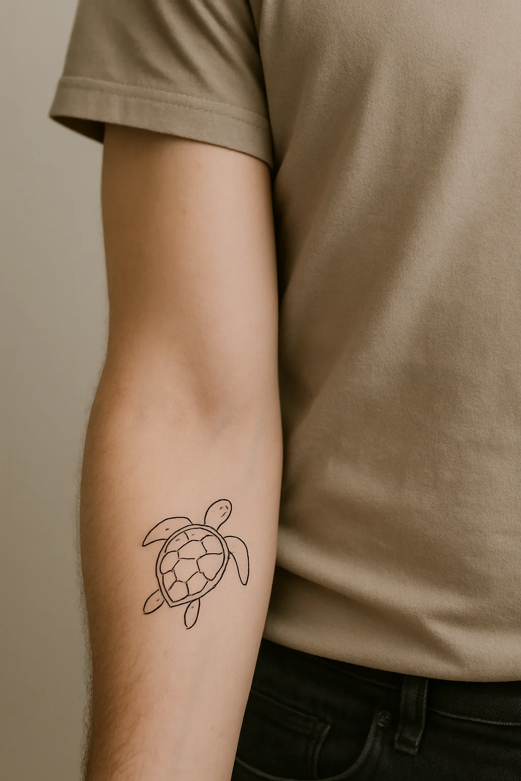 Minimalist Sea Turtle Forearm Tattoo