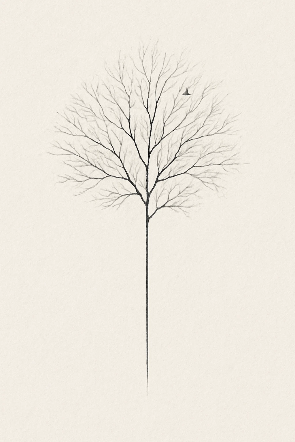 Minimalist Tree Design with Intricate Branches — “Quiet Complexity”