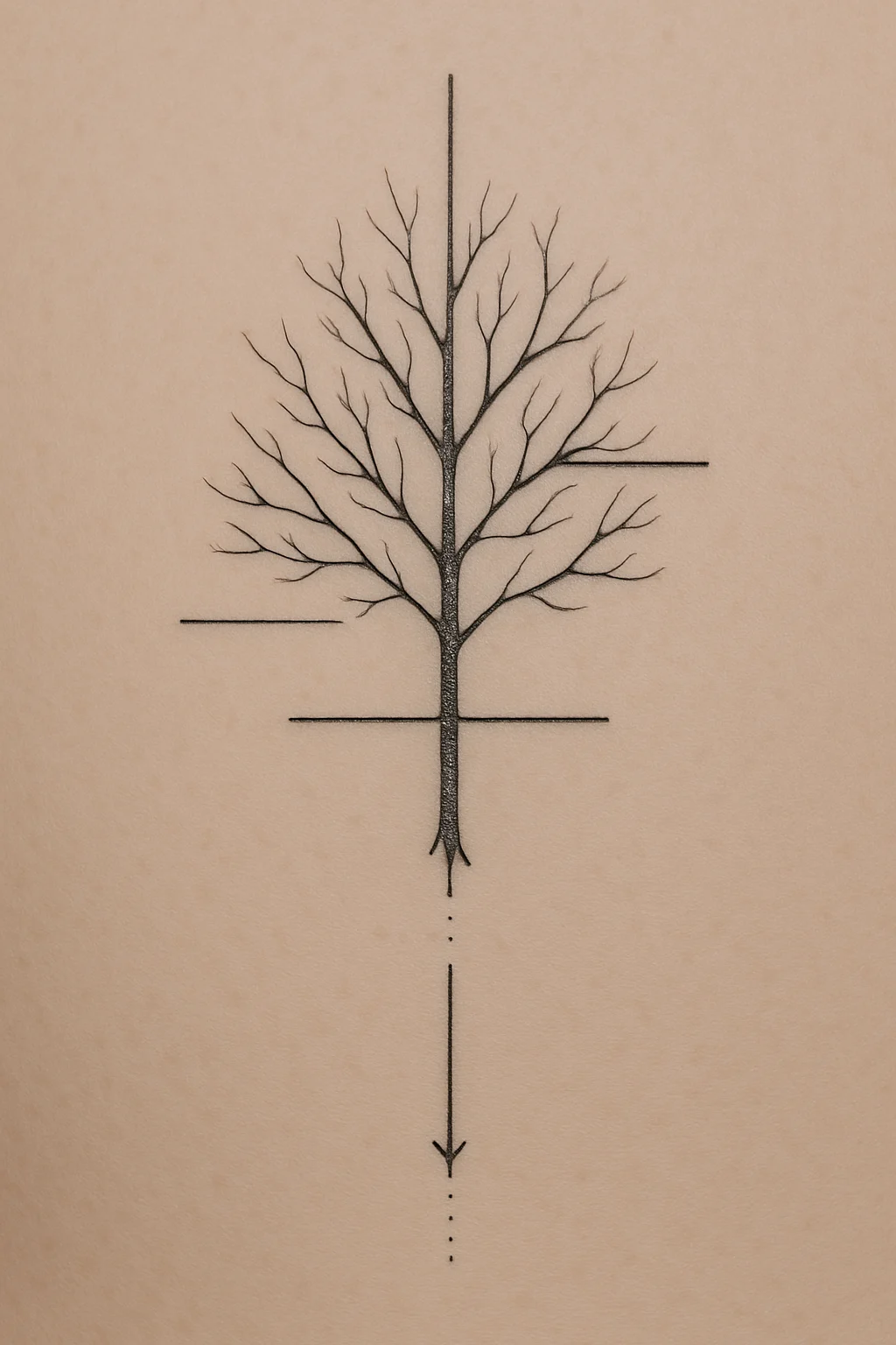 Minimalist Tree with Linear Accents — “Lines of Life”