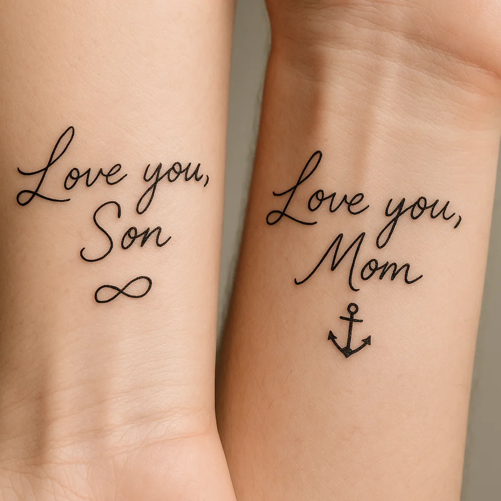 Mother & Son Matching Tattoo – "Love You"