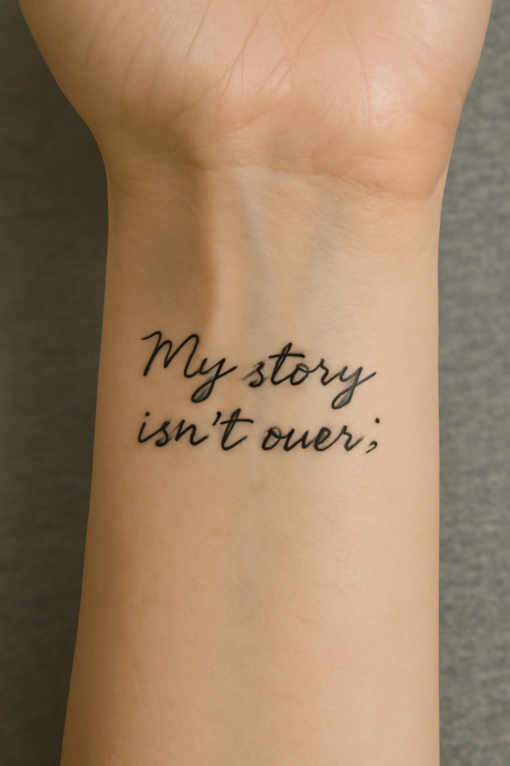 “My Story Isn’t Over;” Wrist Tattoo — Inked Resilience
