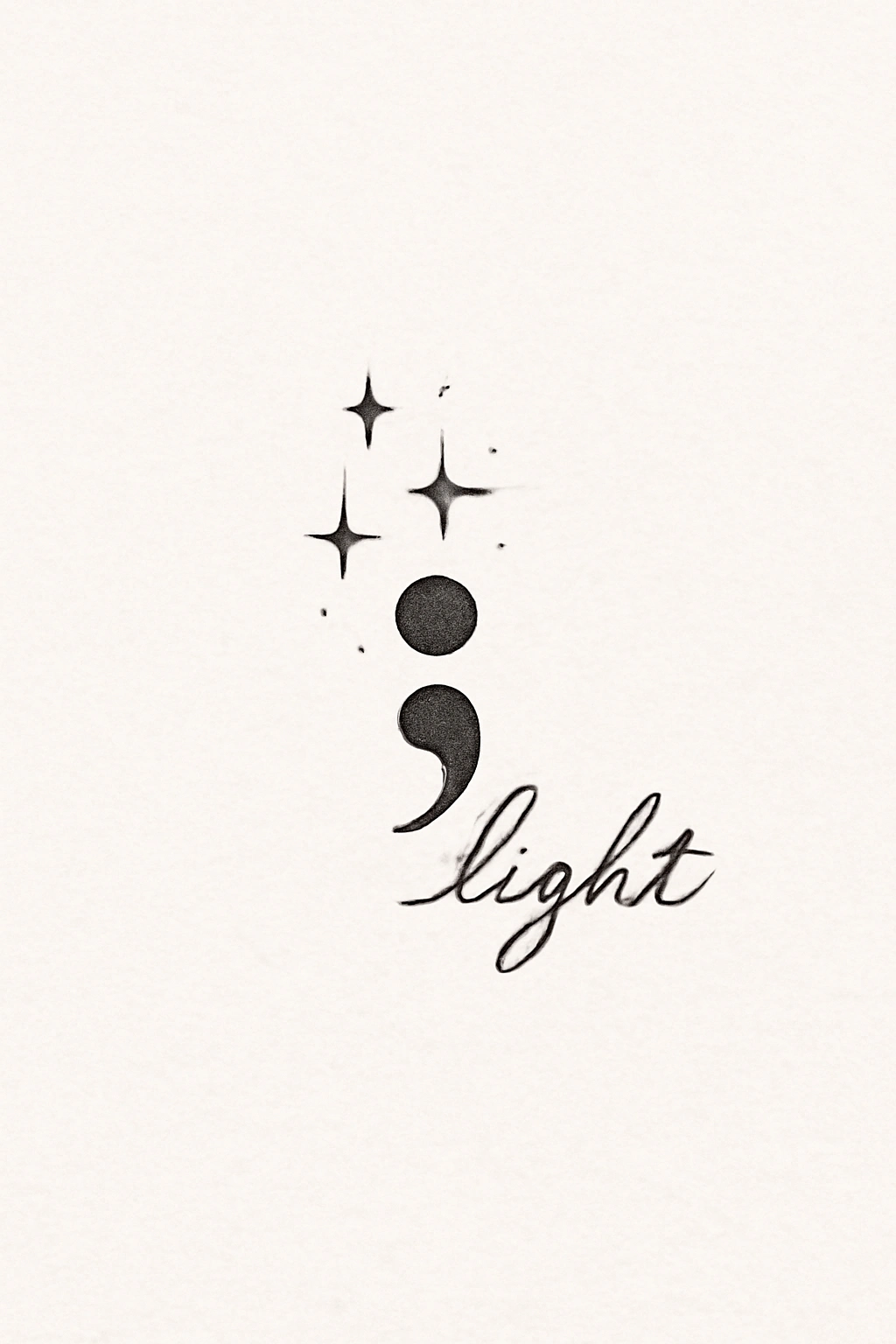 Semicolon with Sparkling Accents