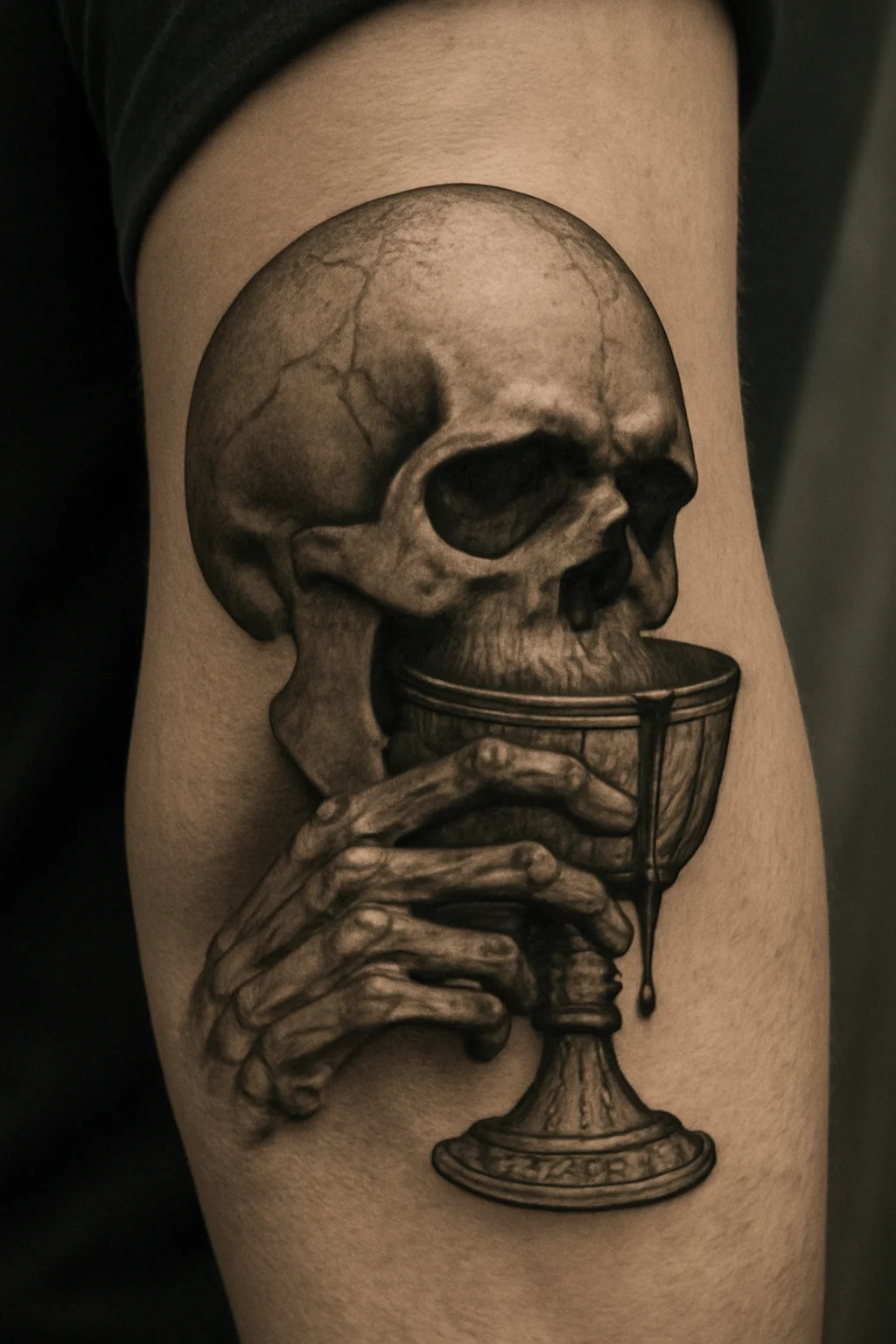Skull Holding a Chalice