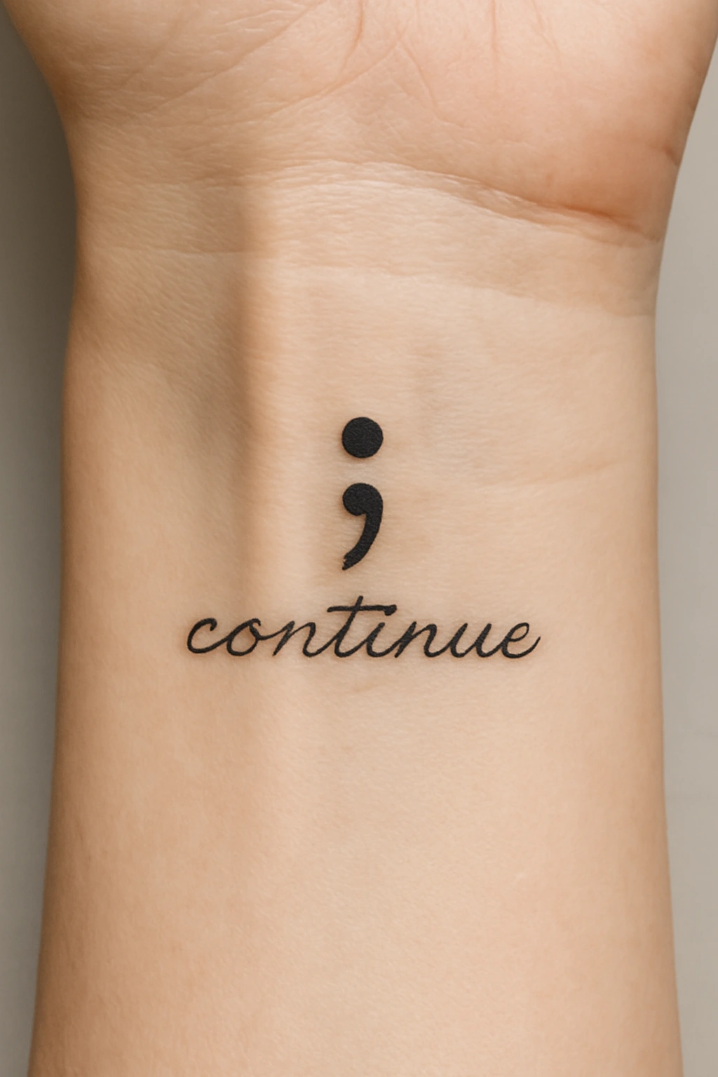Stylish Semicolon Tattoo on Inner Wrist