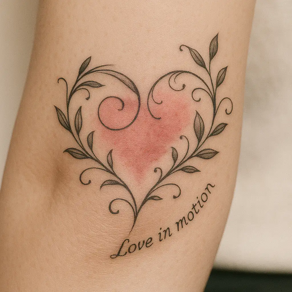 Swirling Heart Design on Elbow