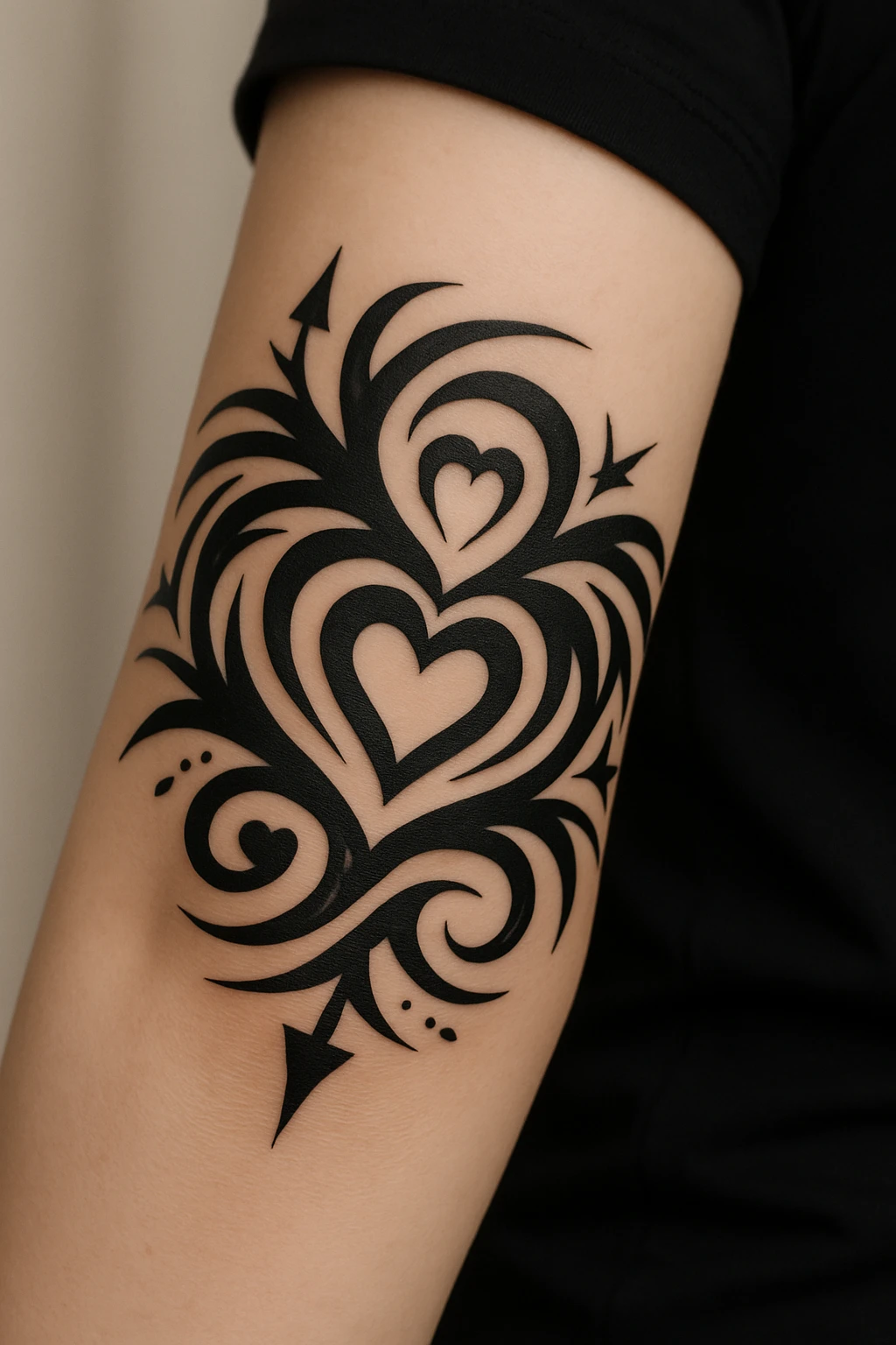 Tribal Design with Heart Accents