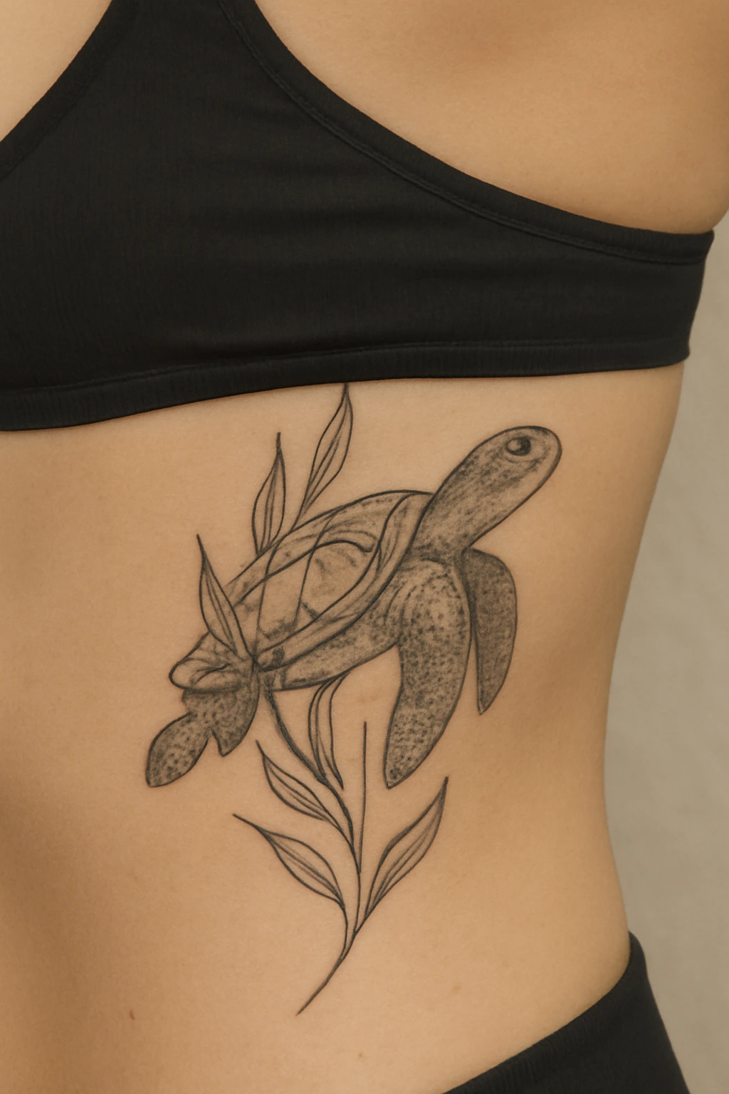 Turtle and Seaweed Wrap Tattoo