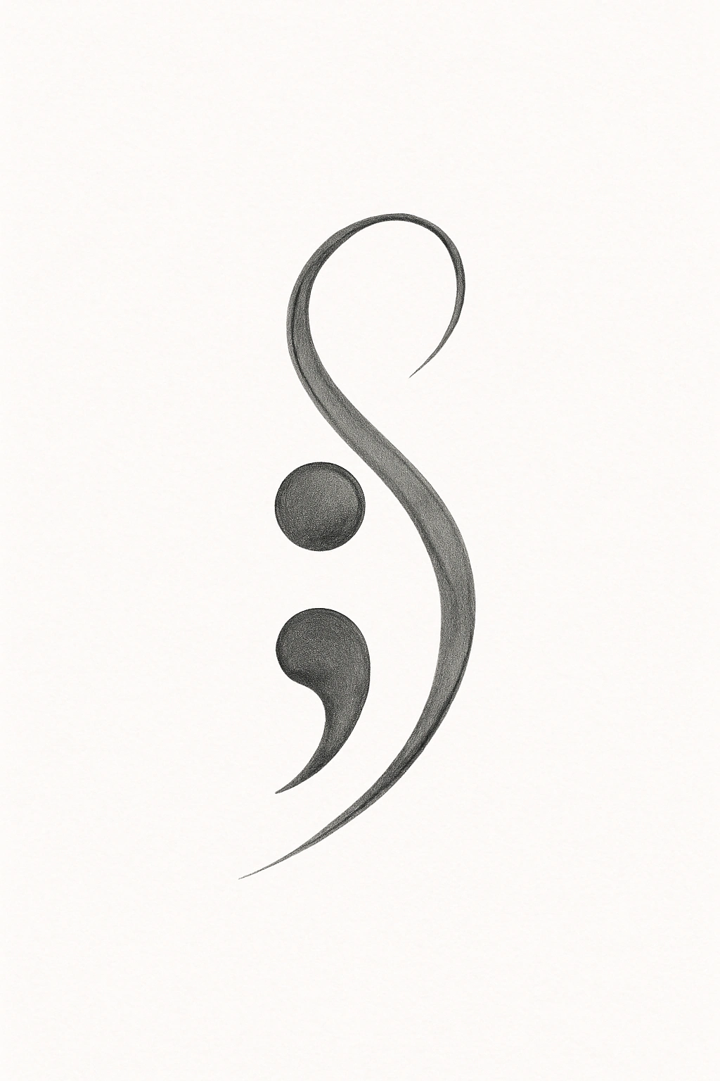 Unique Semicolon Tattoo with Curved Flow