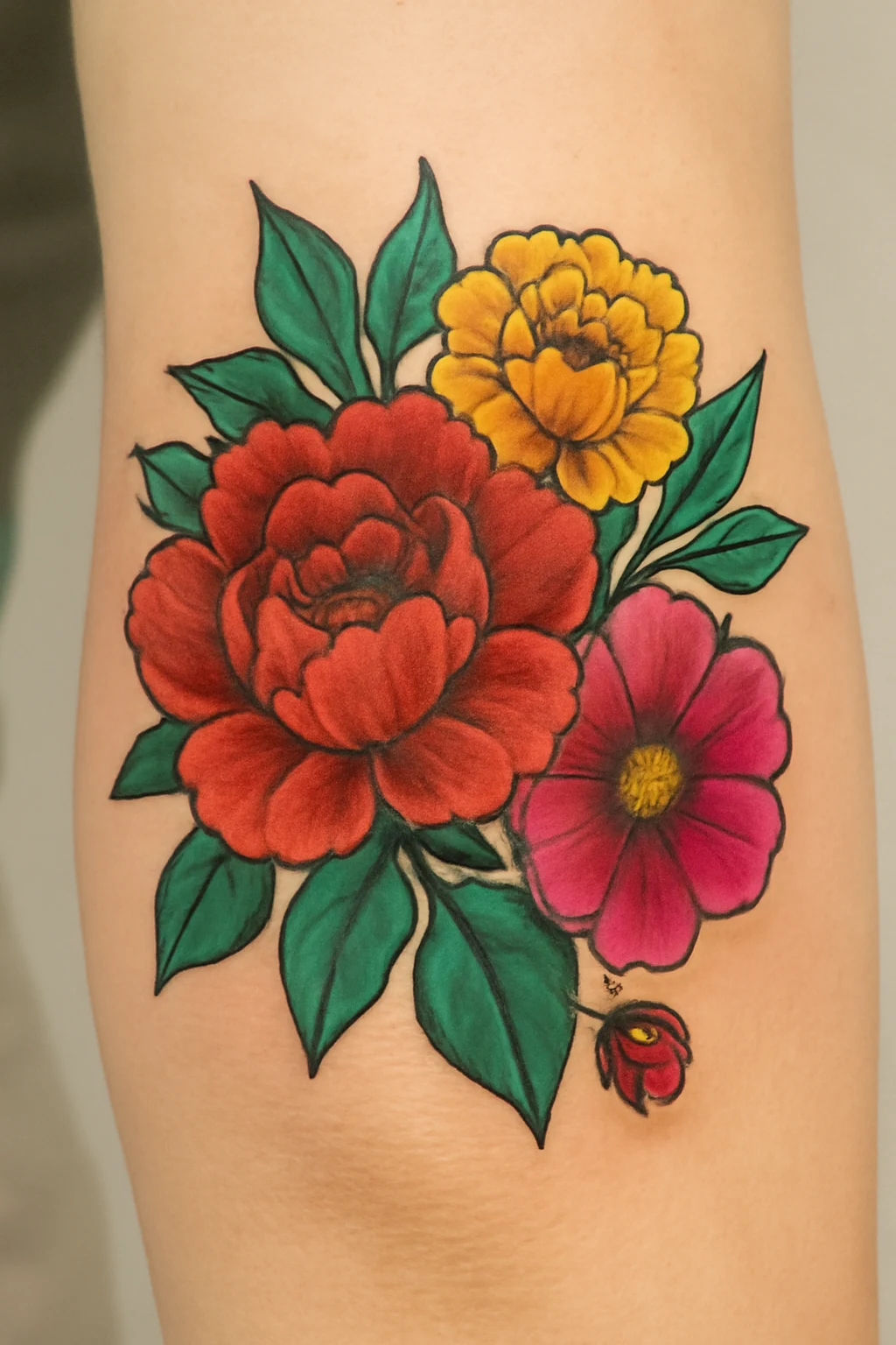 Vibrant Floral Design with Bold Colors