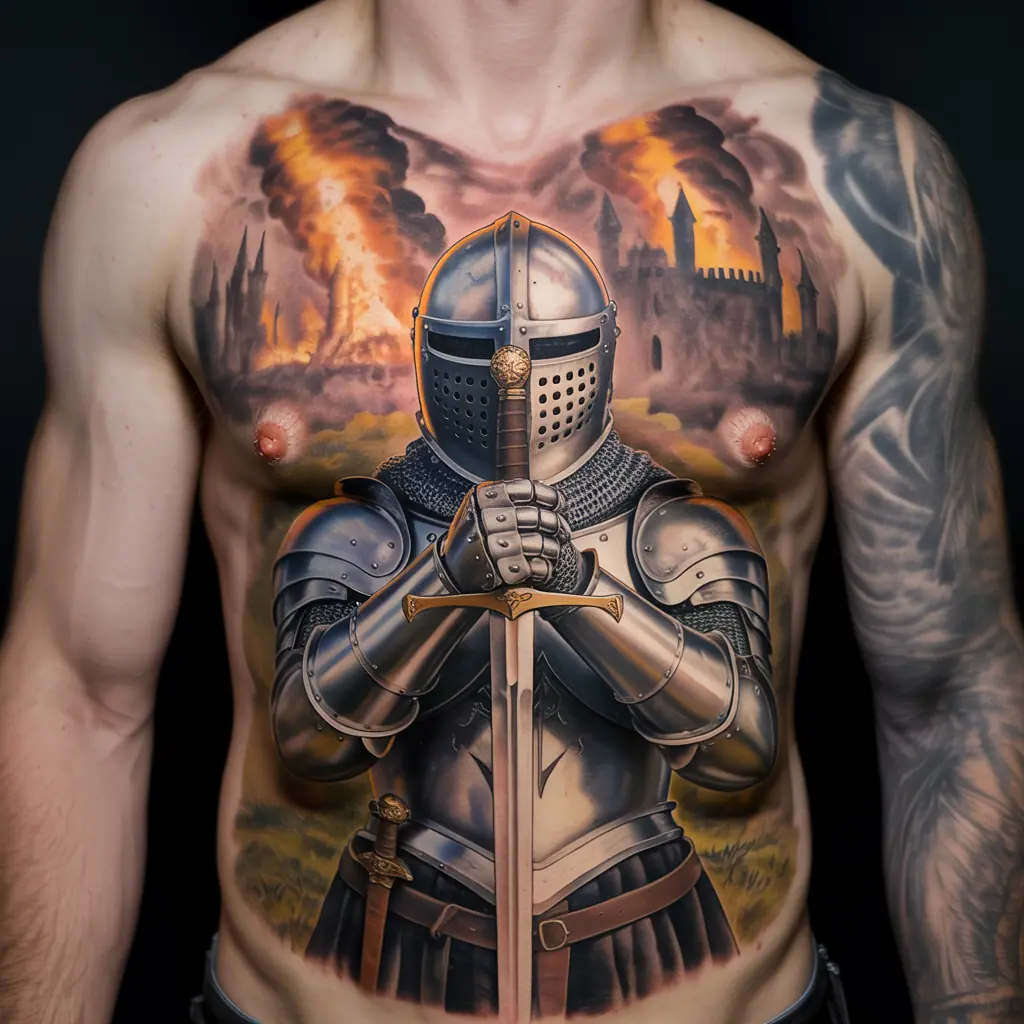 10. Knight in Armor Tattoo