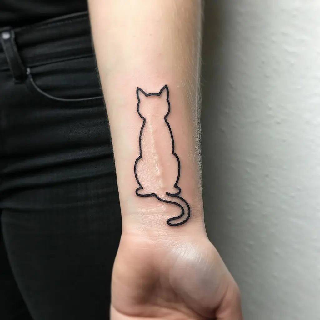 13. Minimalist Sitting Cat