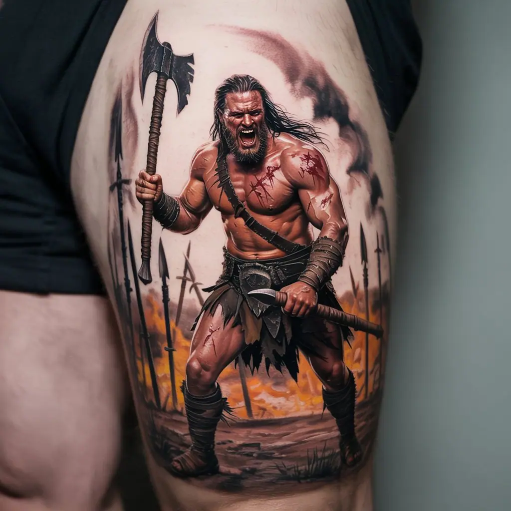 15. Barbarian Warrior Tattoo