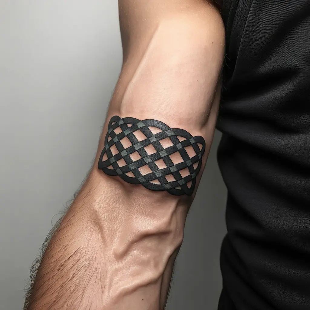 Celtic knot hand tattoos for women with timeless interwoven patterns in black ink representing eternity and heritage.