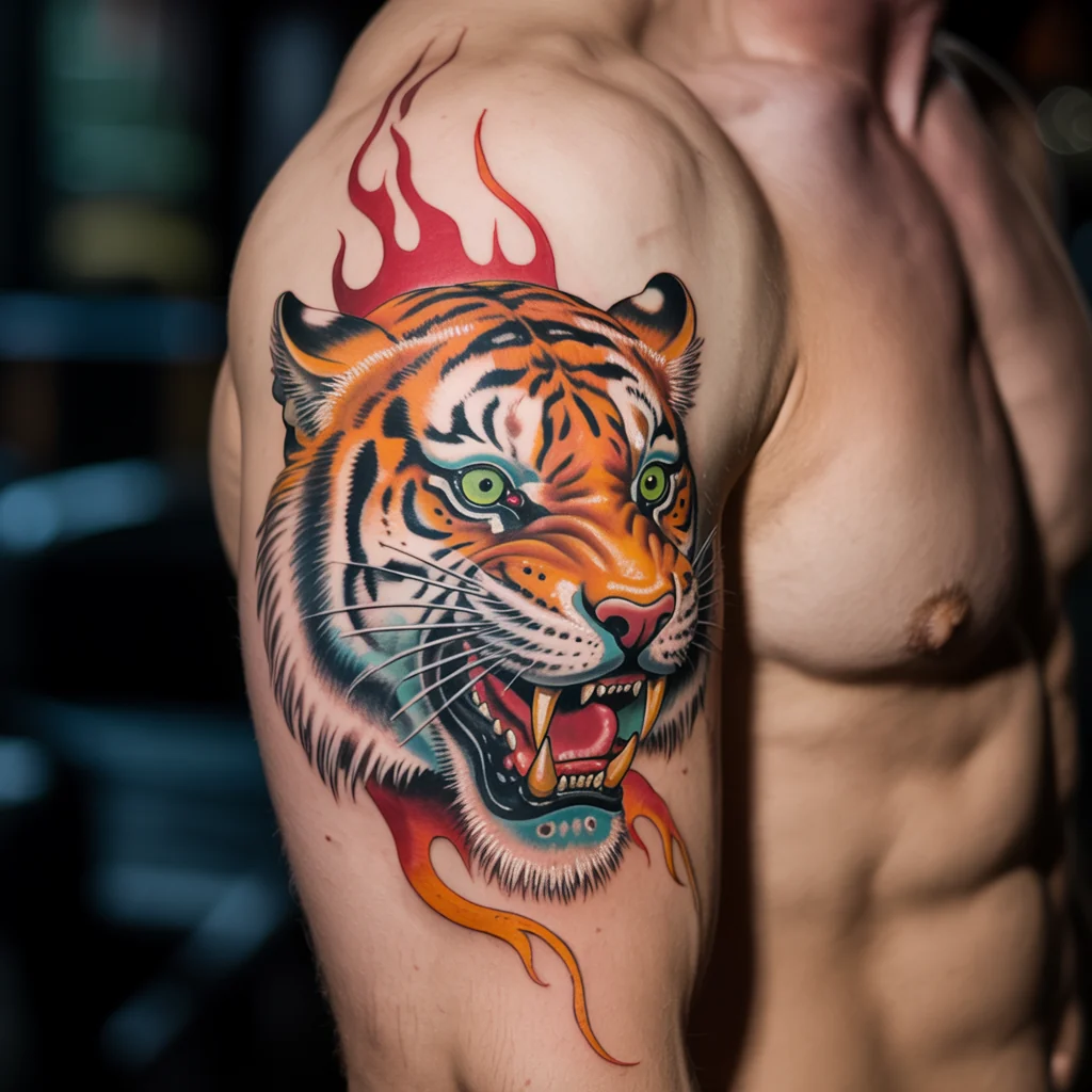18. Mesmerizing Tiger Tattoo Design