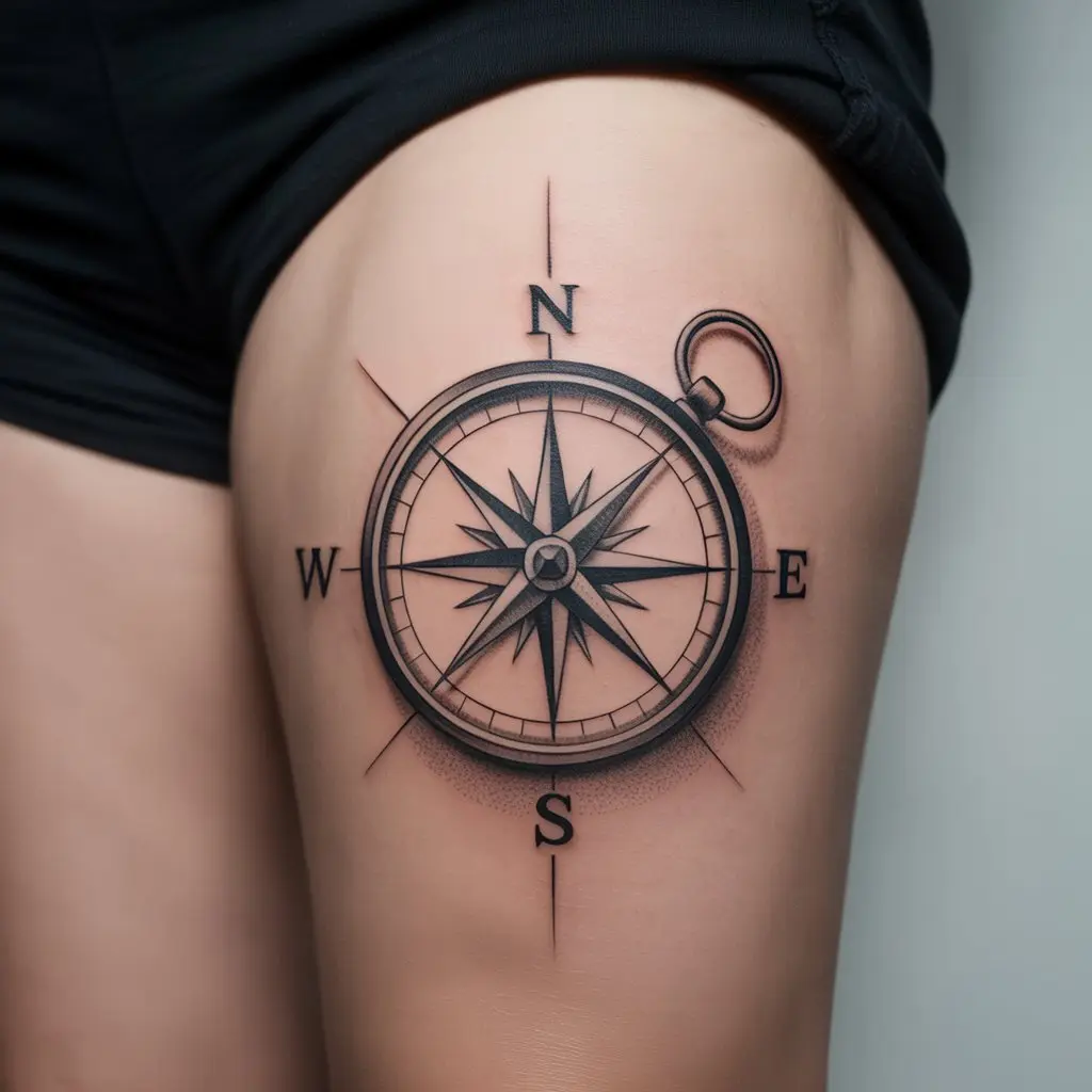Compass hand tattoos for women with directional elements and fine detailing, ideal for travelers and free spirits.