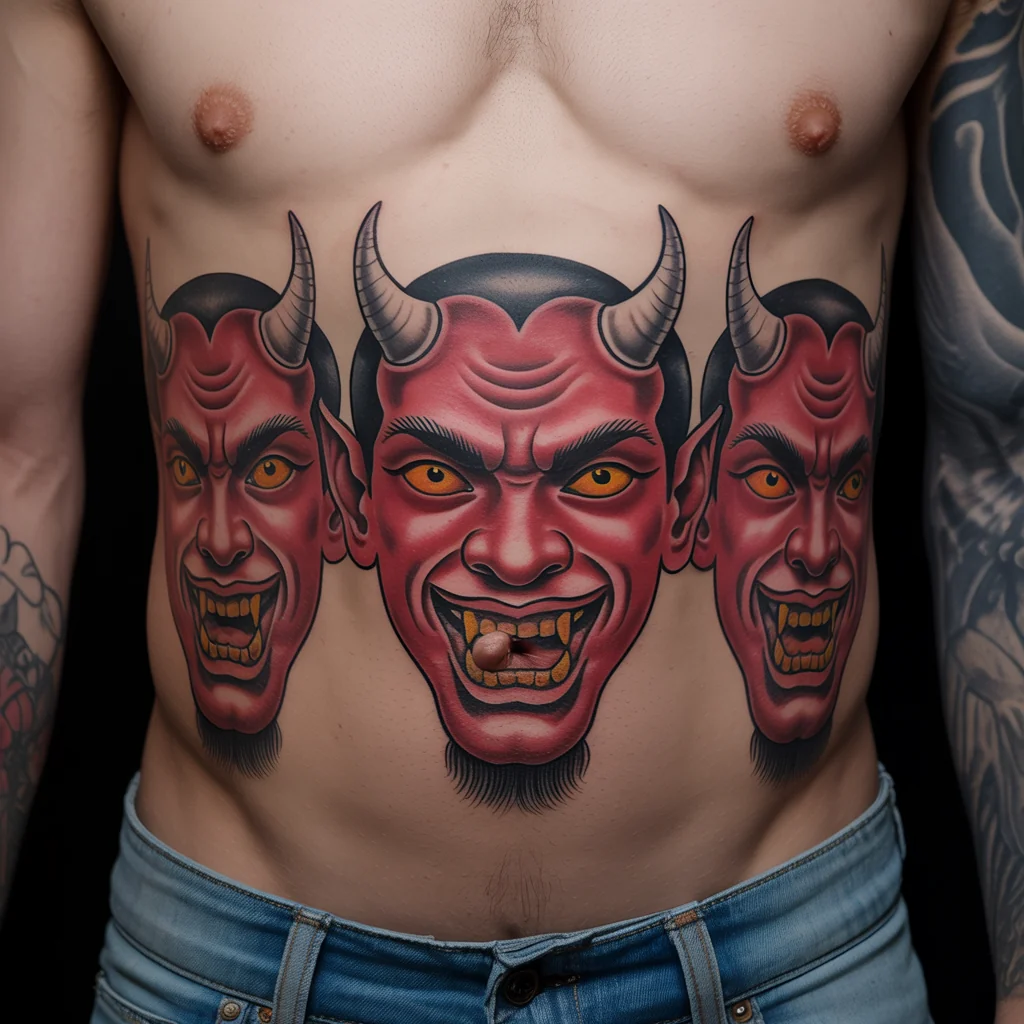 21. Mesmerizing Devilish Trio Ink