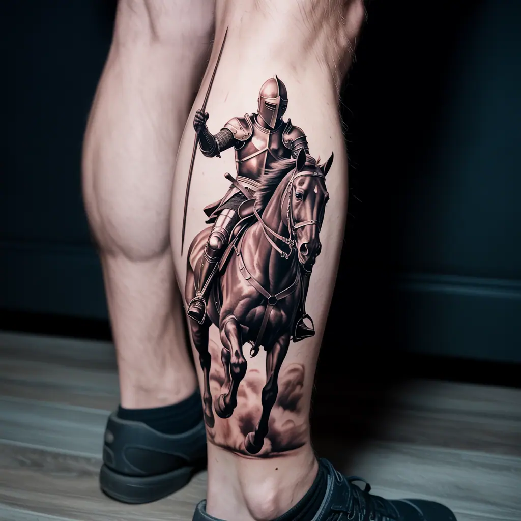 21. Armored Knight on Horseback Tattoo