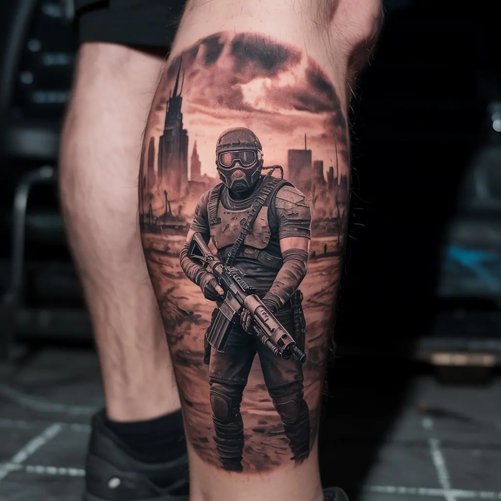 23. Post-Apocalyptic Warrior Tattoo