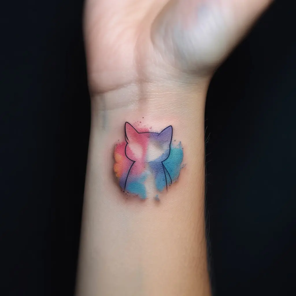 4. Tiny Watercolor Cat