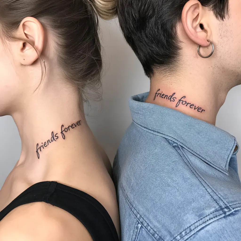 Classic matching tattoos for best friends serving as a powerful reminder of everlasting friendship.

