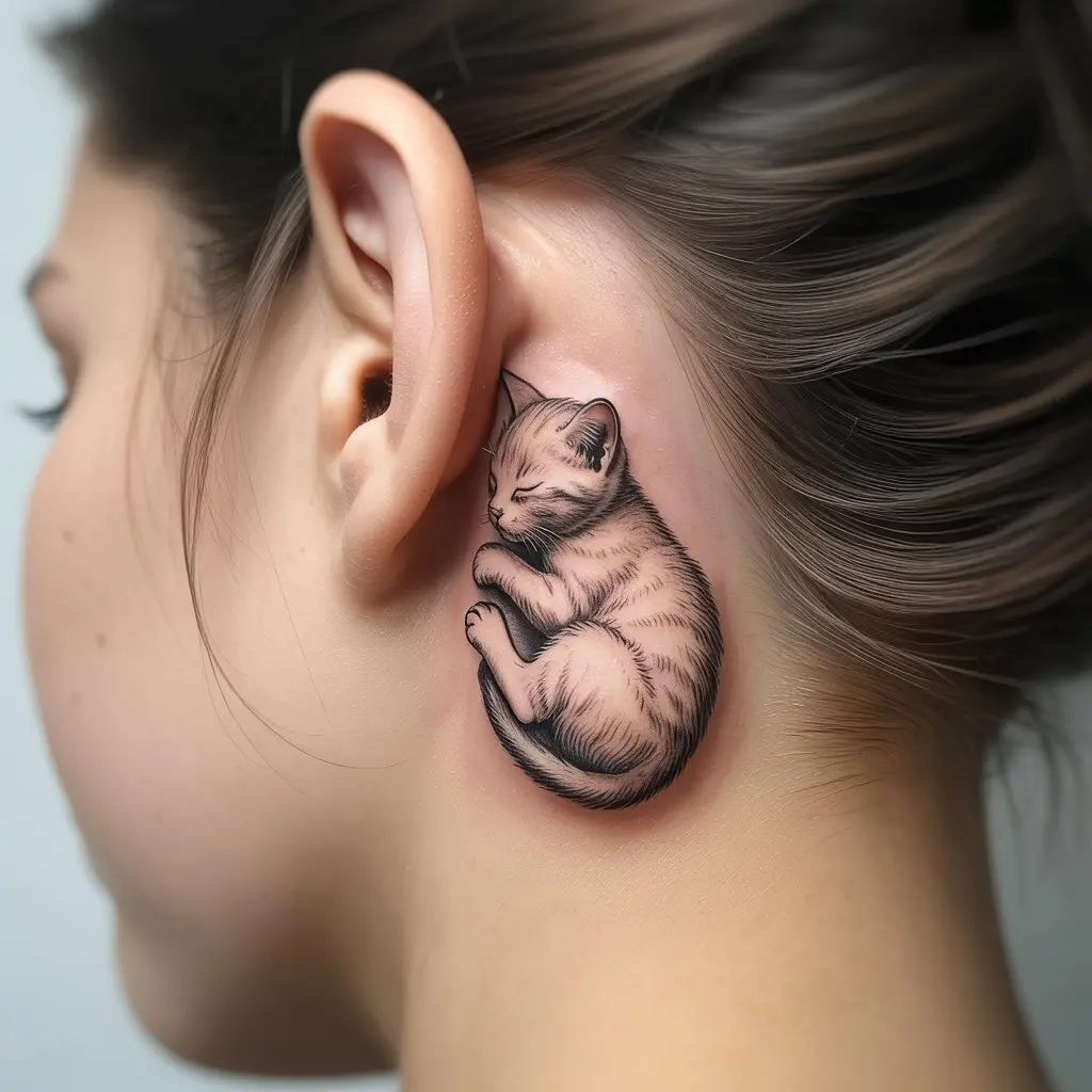6. Baby Cat Curled Up