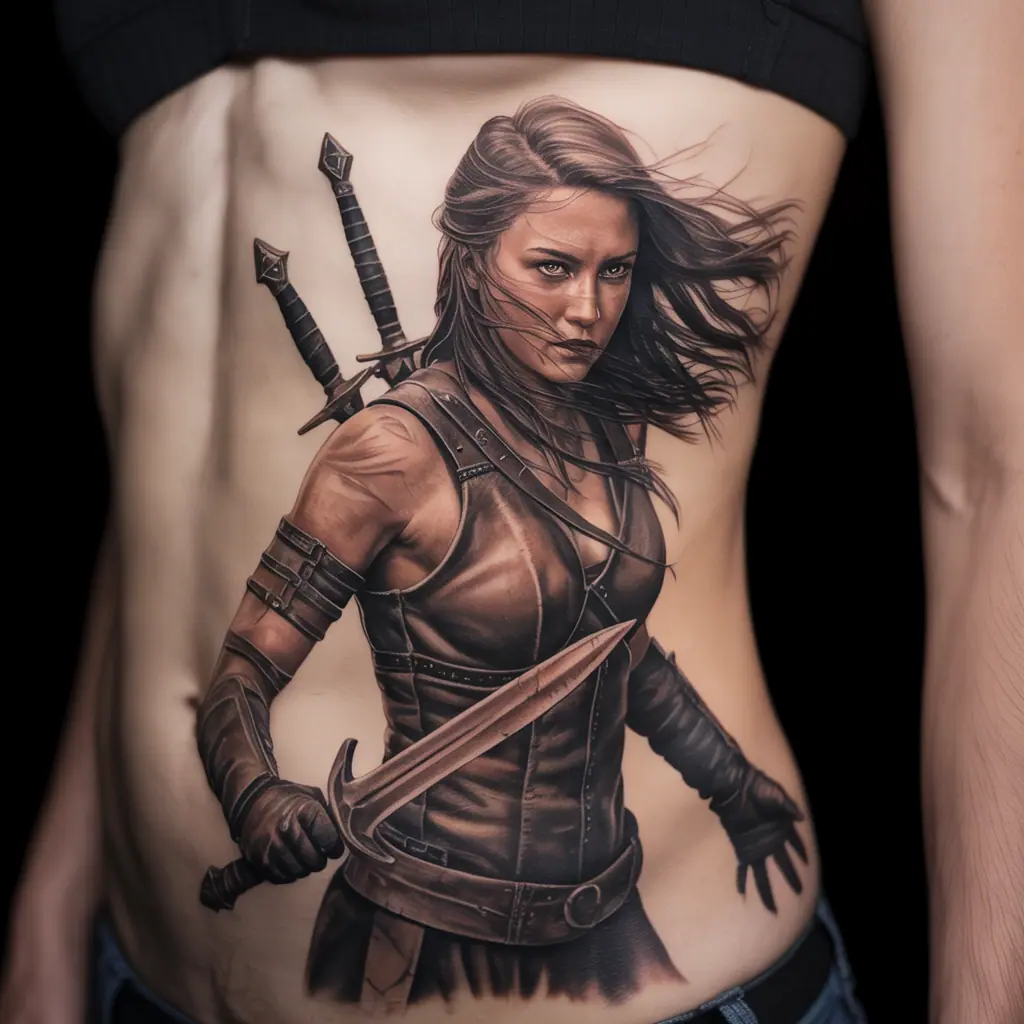 7. Female Warrior Tattoo