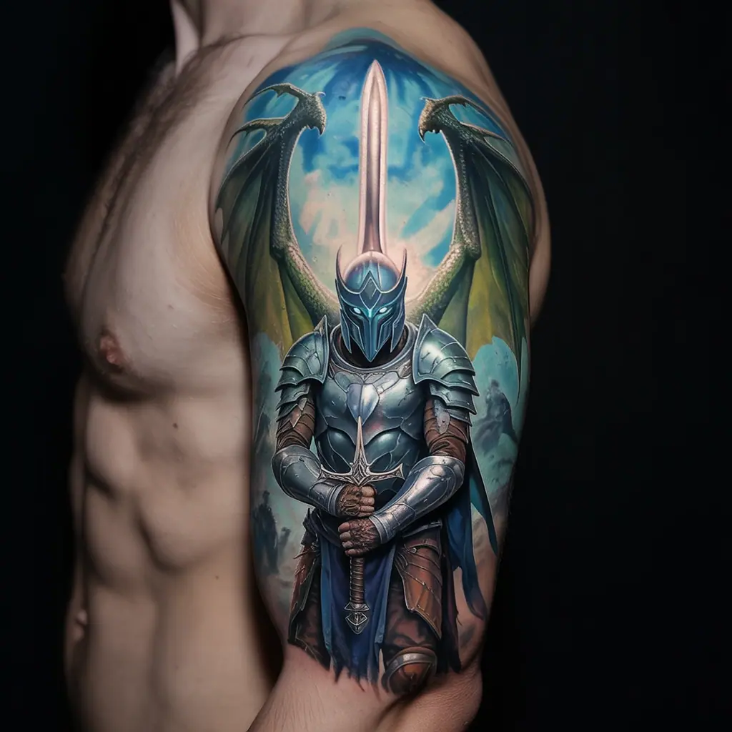 8. Fantasy Warrior Tattoo