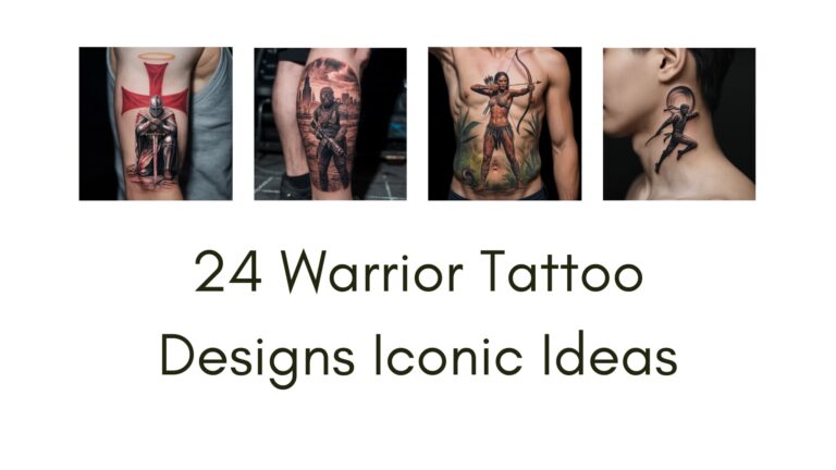 Striking warrior tattoo featuring a bold samurai in traditional armor with a katana, showcasing intricate details and vibrant colors.