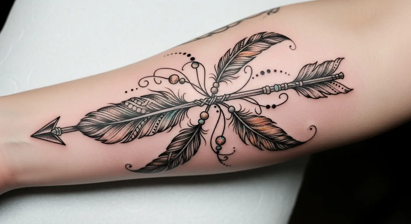 Wildflower Compass Bohemian tattoo – Compass surrounded by wildflowers for guidance on upper arm.